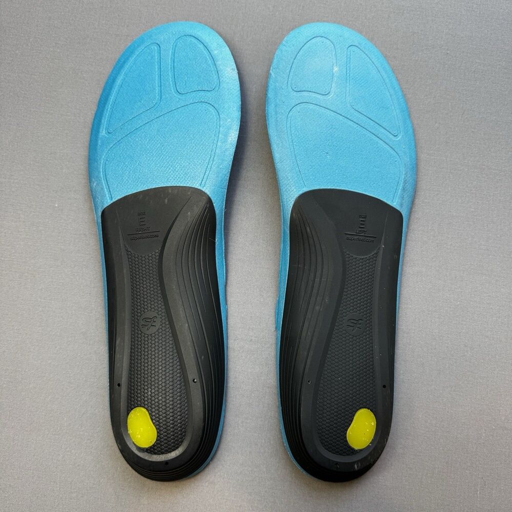 SUPERfeet Run Cushion Support Medium Arch Insoles-Mens 9.5-11 (size E) - Picture 4 of 10